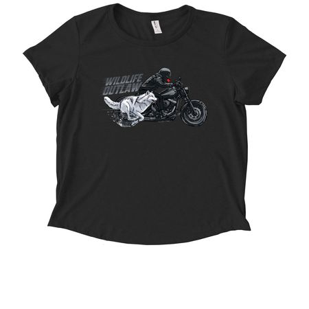 WILDLIFE OUTLAW, a Deep Black Allmade Eco Triblend Women?s Scoop Neck Tee
