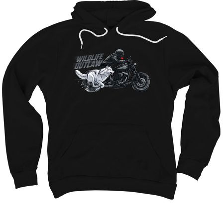 WILDLIFE OUTLAW, a Black Premium Pullover Hoodie