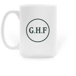 Goose Hill Farm Coffee Mug, a White Large Coffee Mug (back-view)