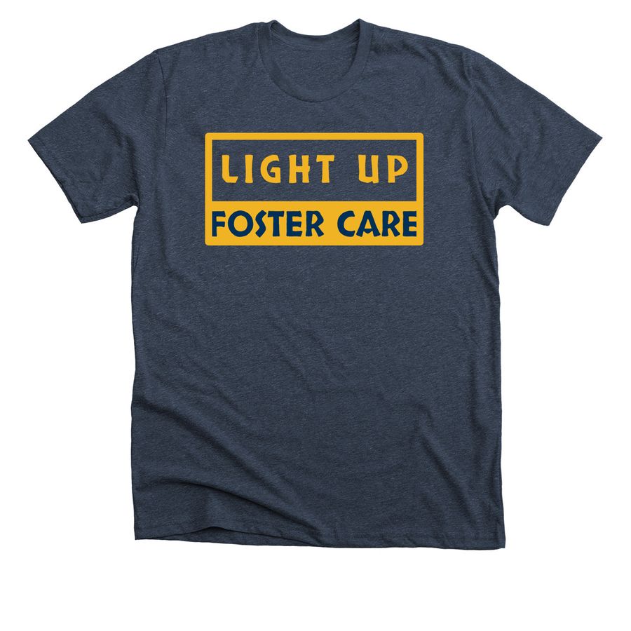 Foster Care Awareness, a Heather Midnight Navy Premium Unisex Tee