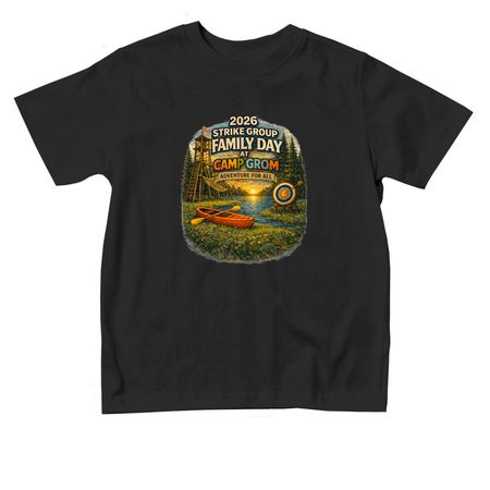 Toddler 2026 Camp Grom Family Day Shirt, a Black Toddler Tee