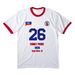 Gilbert, a White/ Red Cotton Ringer Tee
