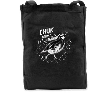 Chuk Animal Exploitation!, a Black Recycled Cotton Tote Bag