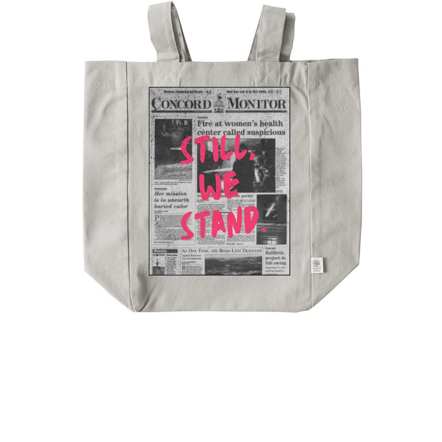"Still, We Stand." Tote, a Natural Recycled Cotton Tote Bag
