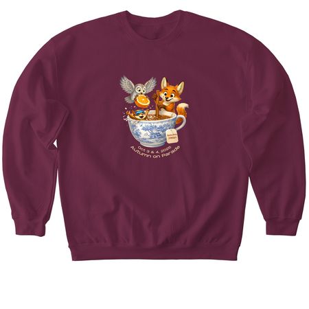 2026 Autumn Antics&nbsp;AOP Merch, a Maroon Softstyle Crewneck Sweatshirt
