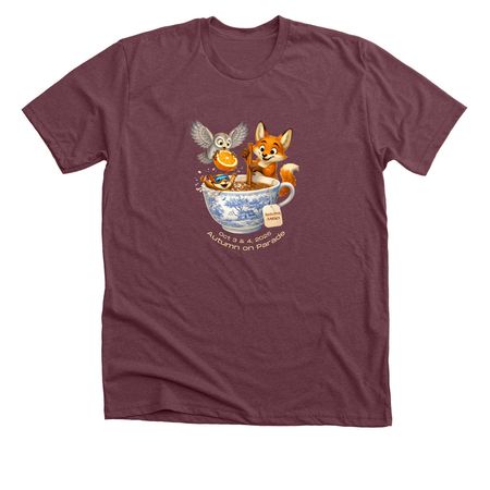 2026 Autumn Antics&nbsp;AOP Merch, a Heather Maroon Premium Unisex Tee