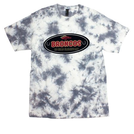 Broncos, a Grey Crystal Tie Dye Tee