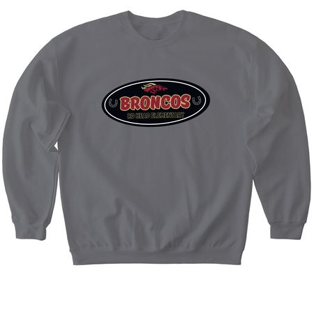 Broncos, a Charcoal Softstyle Crewneck Sweatshirt