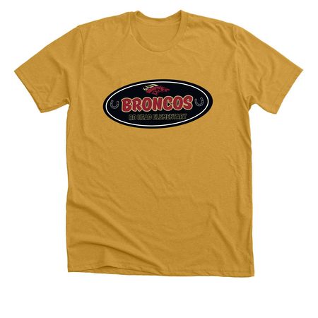 Broncos, a Heather Mustard Premium Unisex Tee