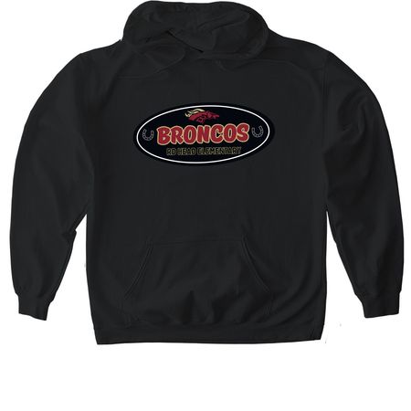 Broncos, a Black Gildan Softstyle Pullover Hoodie