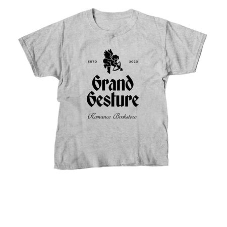 Grand Gesture Books Logo: Black Logo, a Sport Grey Youth Unisex Tee