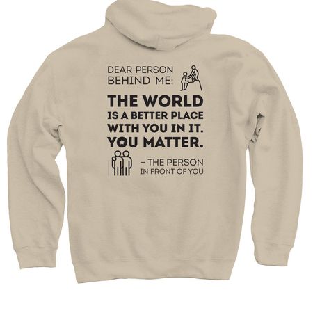 Resilience Champions Campaign Option 2, a Sand Pullover Hoodie (back-view)