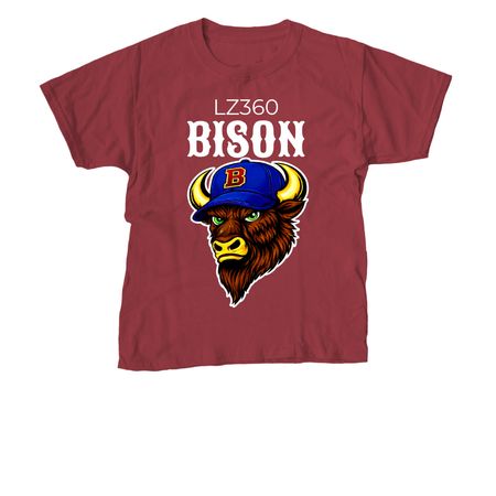 Bison Youth, a Cardinal Red Youth Unisex Tee