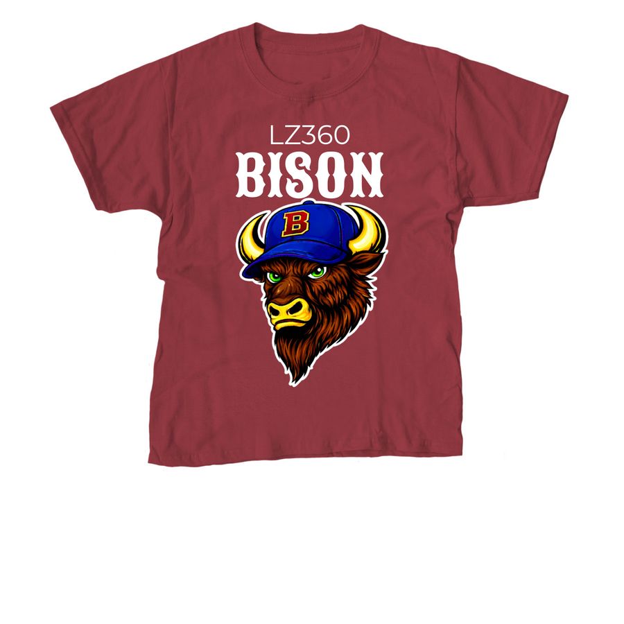 Bison Youth, a Cardinal Red Youth Unisex Tee