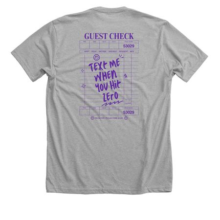 Hit Zero Check, a Athletic Heather Premium Unisex Tee (back-view)