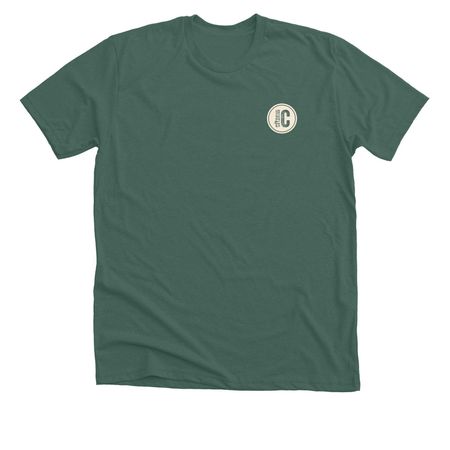 Born to be a Craftsman, a Heather Forest Premium Unisex Tee (back-view)