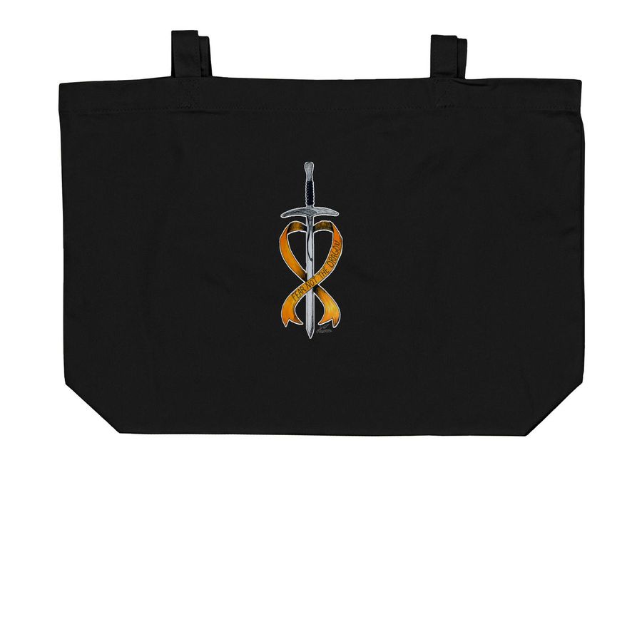 Fear Not the Dragon, a Black Large Organic Cotton Tote Bag