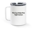 CCB Cup, a White Stainless Steel Travel Mug (back-view)