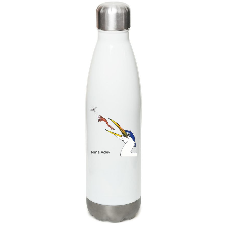 Wetland Water Bottle 2, a White Stainless Steel Water Bottle