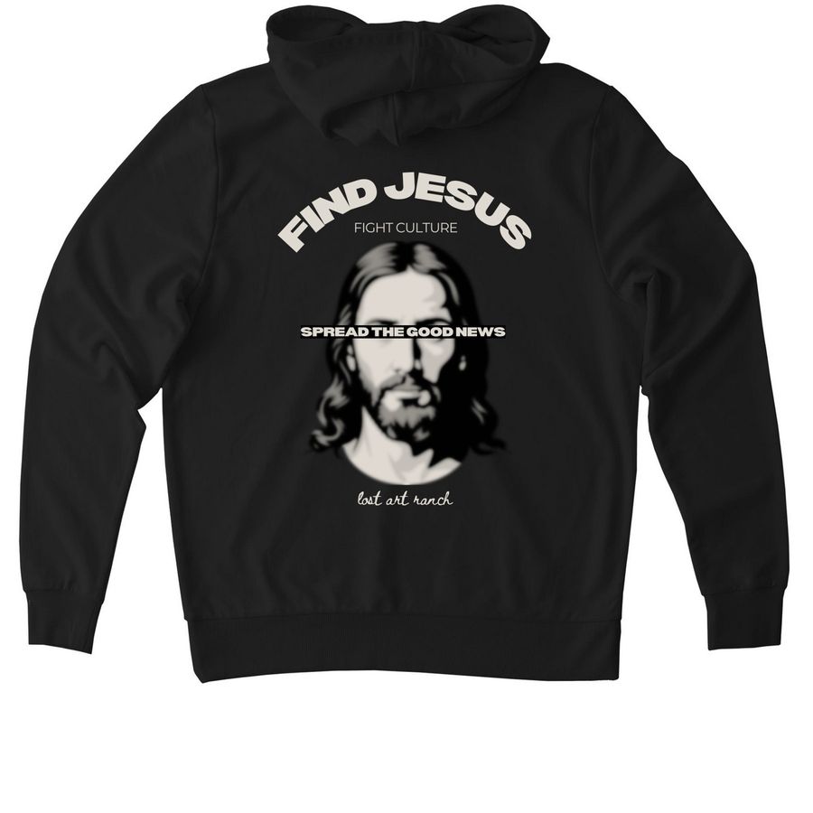 Lost Art Ranch Original Hoodie&nbsp;, a Deep Black Allmade Organic French Terry Pullover Hoodie (back-view)