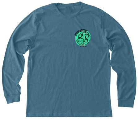 OMKC small logo upper Left corner long sleeve, a Heather Deep Teal Premium Long Sleeve Tee