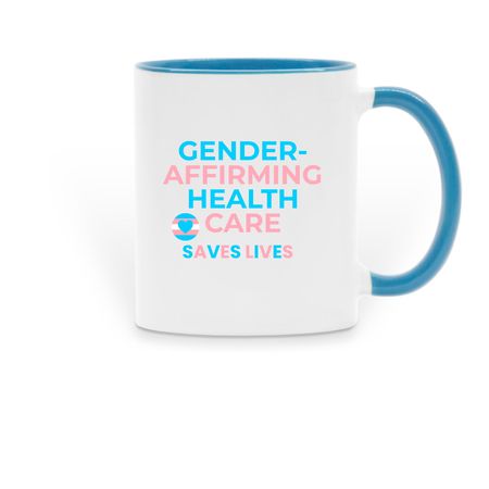 GAC Saves Lives Cups, a Light Blue Two-Tone Ceramic Mug