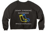 T21 Merch, a Black Women's Premium Cropped Raglan Sweatshirt (back-view)