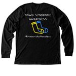 T21 Merch, a Black Heather Premium Long Sleeve Tee (back-view)