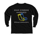 T21 Merch, a Black Youth Long Sleeve Tee (back-view)