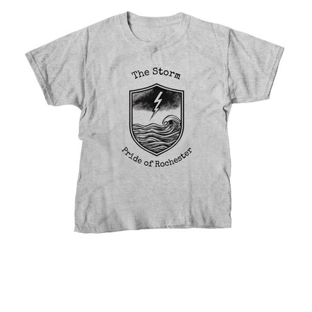Pride of Rochester Fall 2026 Show Merch, a Sport Grey Youth Unisex Tee