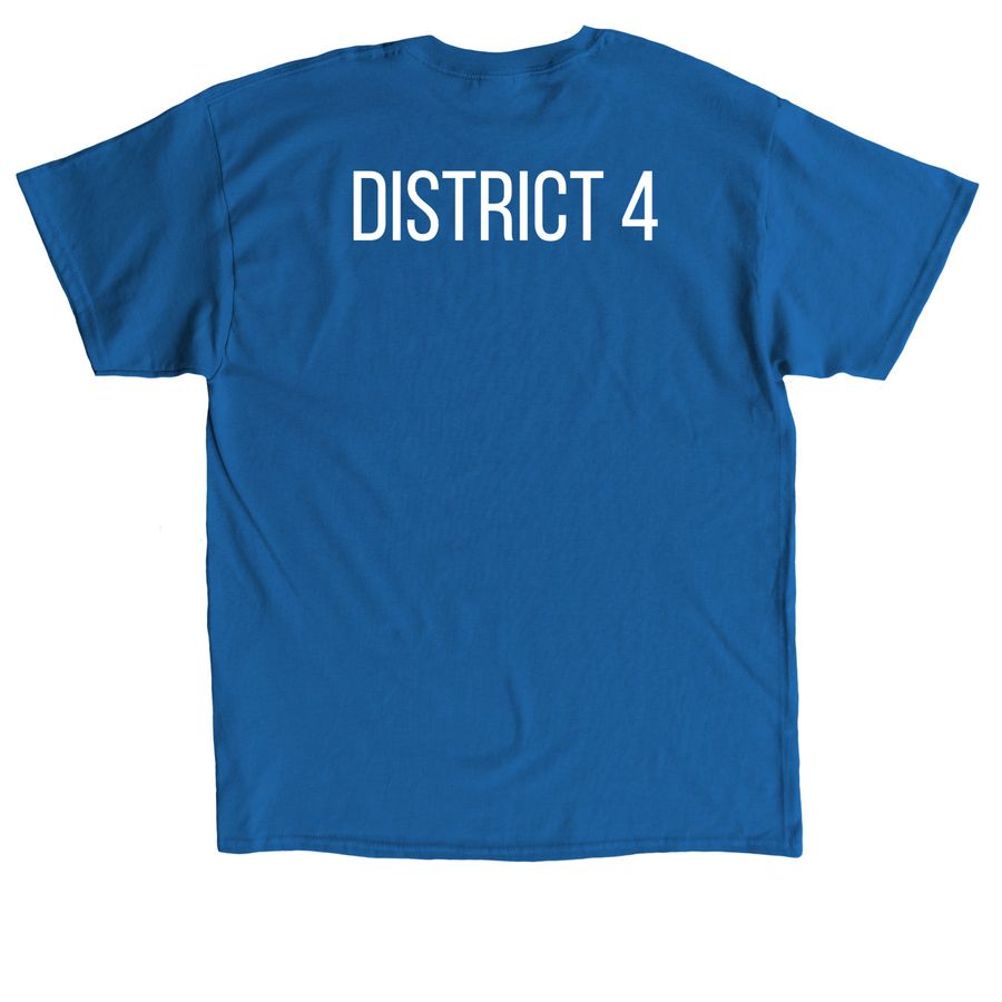 DEFEND - District 4, a Royal Classic Unisex Tee (back-view)