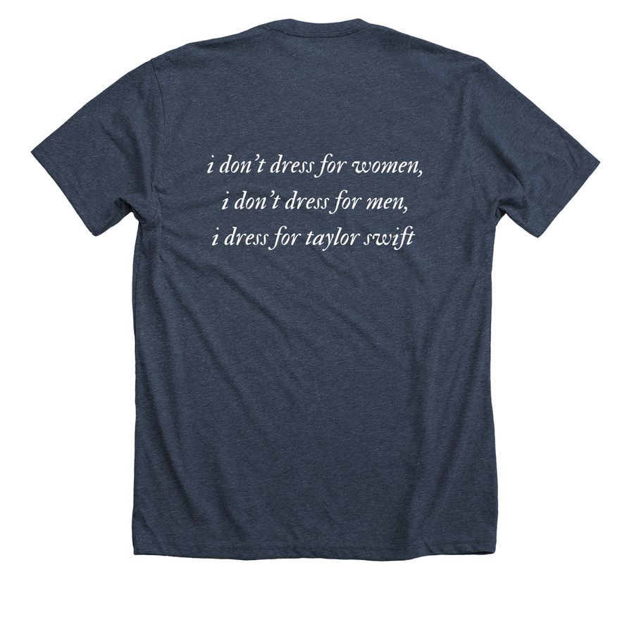 openly tay, a Heather Midnight Navy Premium Unisex Tee (back-view)