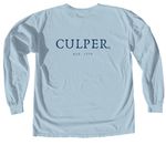 Culper Spy Ring, a Chambray Comfort Colors Long Sleeve Tee (back-view)