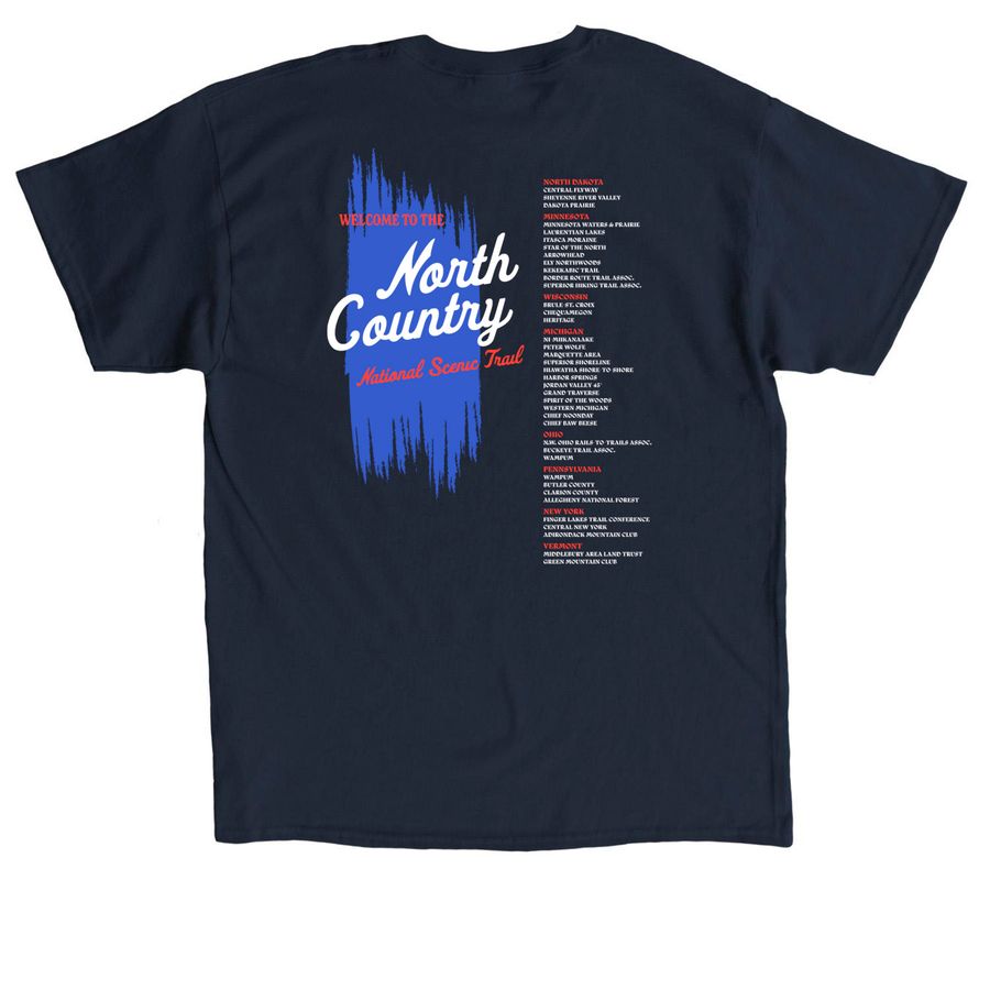 Welcome to the North Country, Navy, a Navy Classic Unisex Tee (back-view)