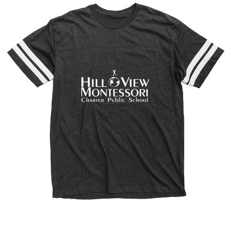 Hill View Montessori Store, a Vintage Smoke / White Football Jersey Tee