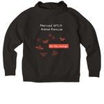 Feed Your Local Stray Collection, a Deep Black Allmade Organic CVC Pullover Hoodie (back-view)