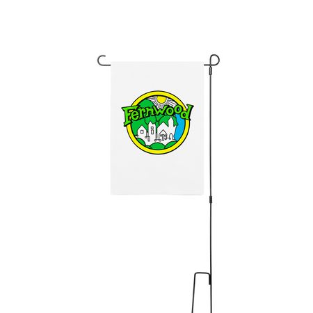 Fernwood Yard Flags, a White 12" x 18" Yard Flag with Stake