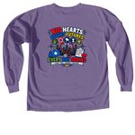 Le Bonheur Healing Heroes&nbsp;, a Grape Comfort Colors Long Sleeve Tee (back-view)