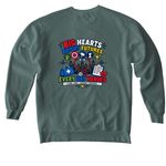 Le Bonheur Healing Heroes&nbsp;, a Blue Spruce Comfort Colors Crewneck Sweatshirt (back-view)
