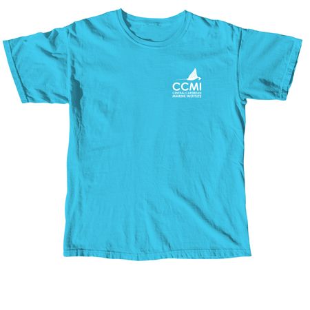 Seahorse - protect our reefs, a Lagoon Blue Comfort Colors Unisex Tee