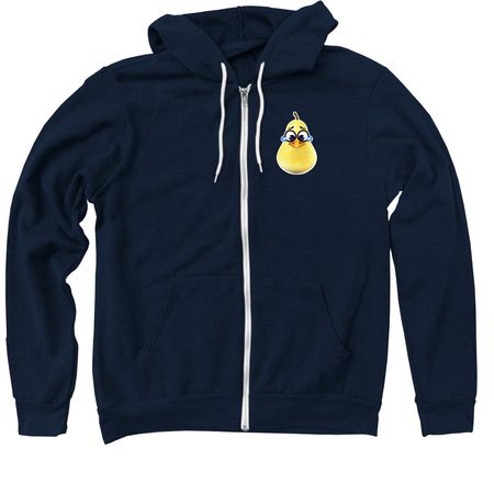 Yellow Pear ?, a Navy Zip Up Hoodie