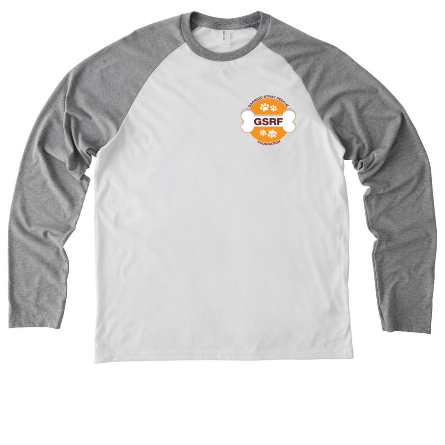Thank you for SAVING a LIFE!, a Aluminum Grey/ Bright White Allmade Eco Triblend Colorblock Raglan Long Sleeve Tee