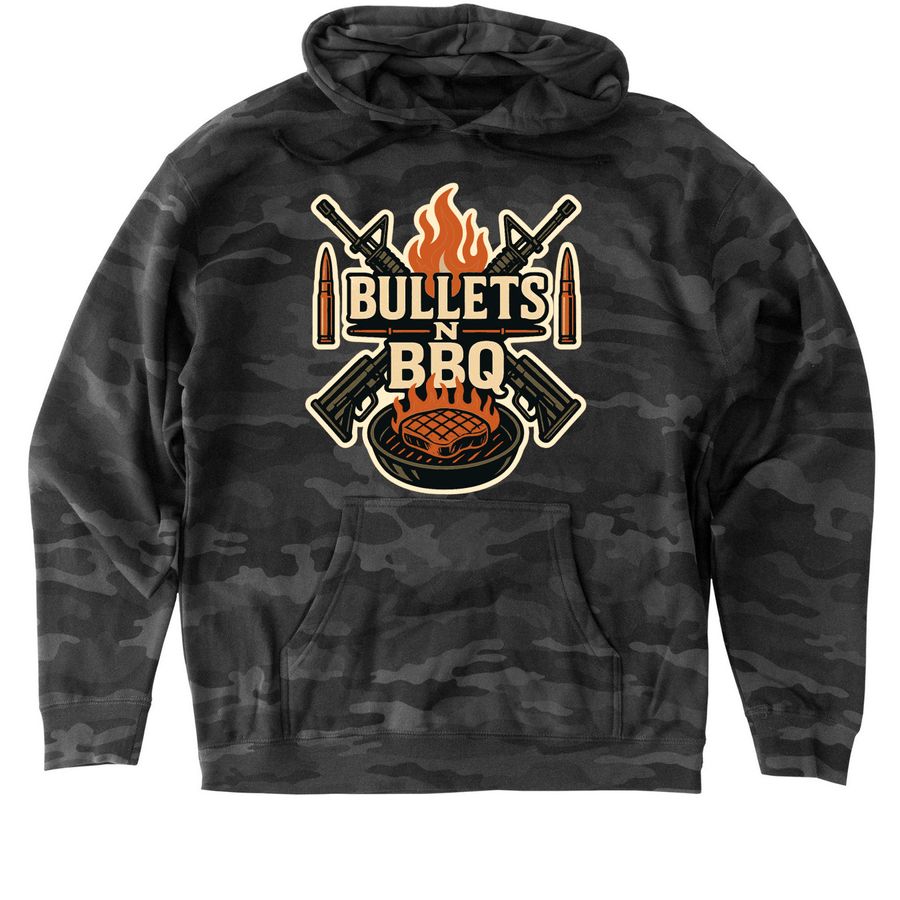 BNB CAMO, a Black Camo Heavyweight Camo Pullover Hoodie