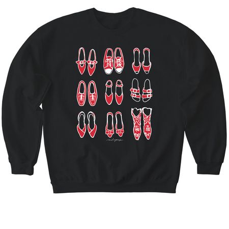 Texas Annual Conference Red Shoes!, a Black Softstyle Crewneck Sweatshirt