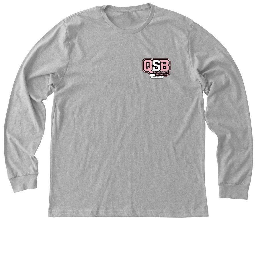 QSB - Pink Logo, a Athletic Heather Premium Long Sleeve Tee