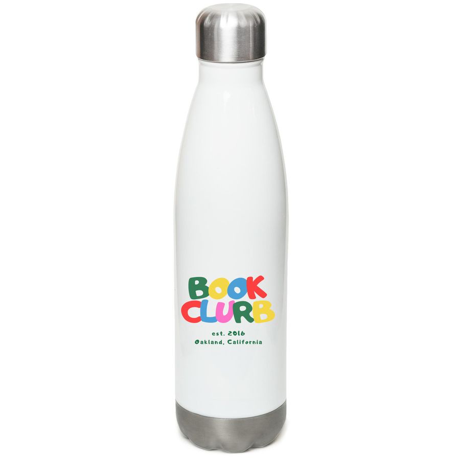 Book Clurb for IRC, a White Stainless Steel Water Bottle