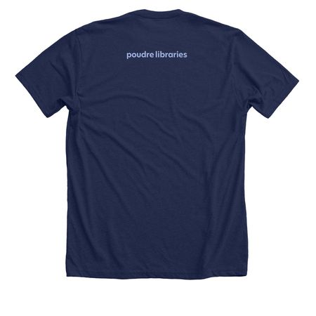 Support Your Local Library, a Solid Navy Blend Premium Unisex Tee (back-view)
