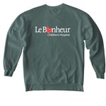 Le Bonheur Boo Boo Crew, a Blue Spruce Comfort Colors Crewneck Sweatshirt (back-view)