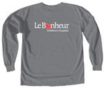 Le Bonheur Boo Boo Crew, a Granite Comfort Colors Long Sleeve Tee (back-view)