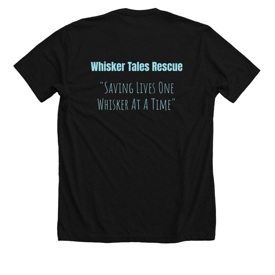Whisker Tales Rescue&nbsp;, a Solid Black Blend Premium Unisex Tee (back-view)